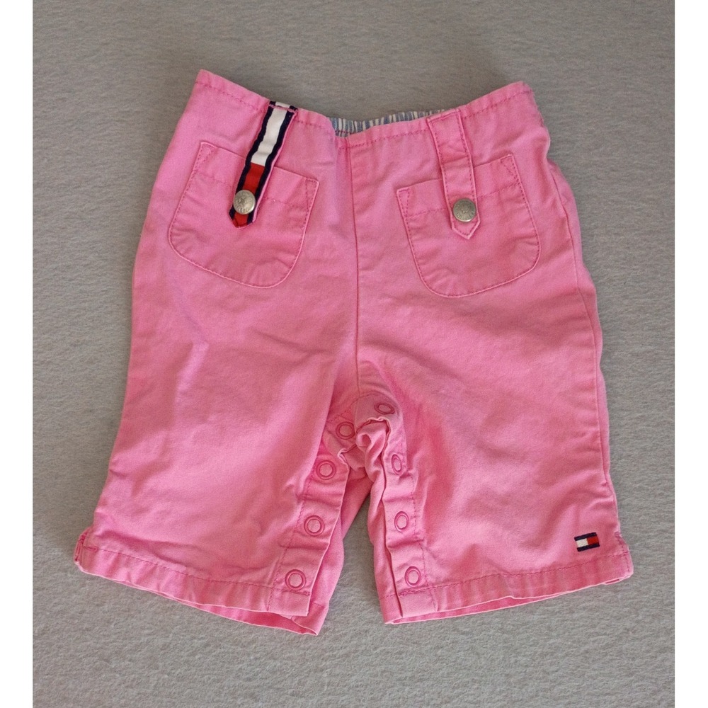 Vintage Tommy Hilfiger Infants 6-12 Months Pink Pants Y2K/90s Baby Button Inseam